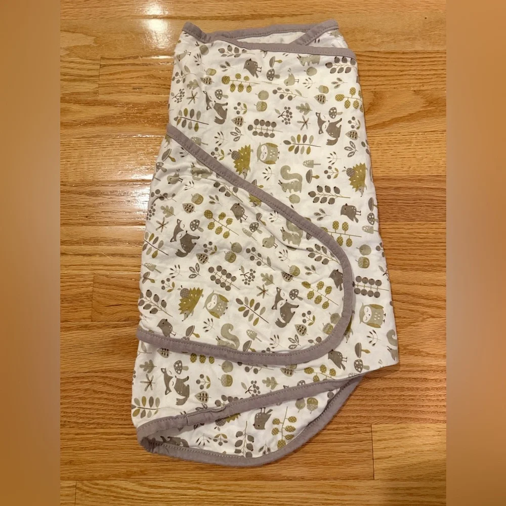 Miracle Kids Animal Print Swaddle Blanket - Cream and Gray